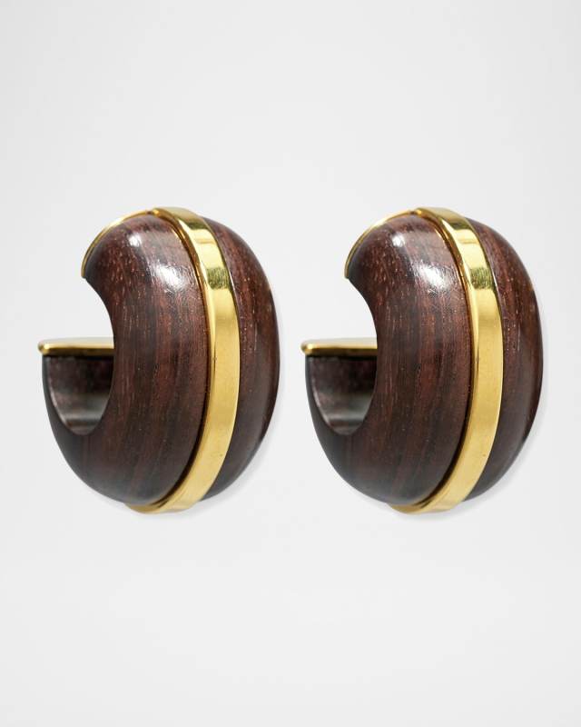 Halo Hoop Earrings in Acacia Wood